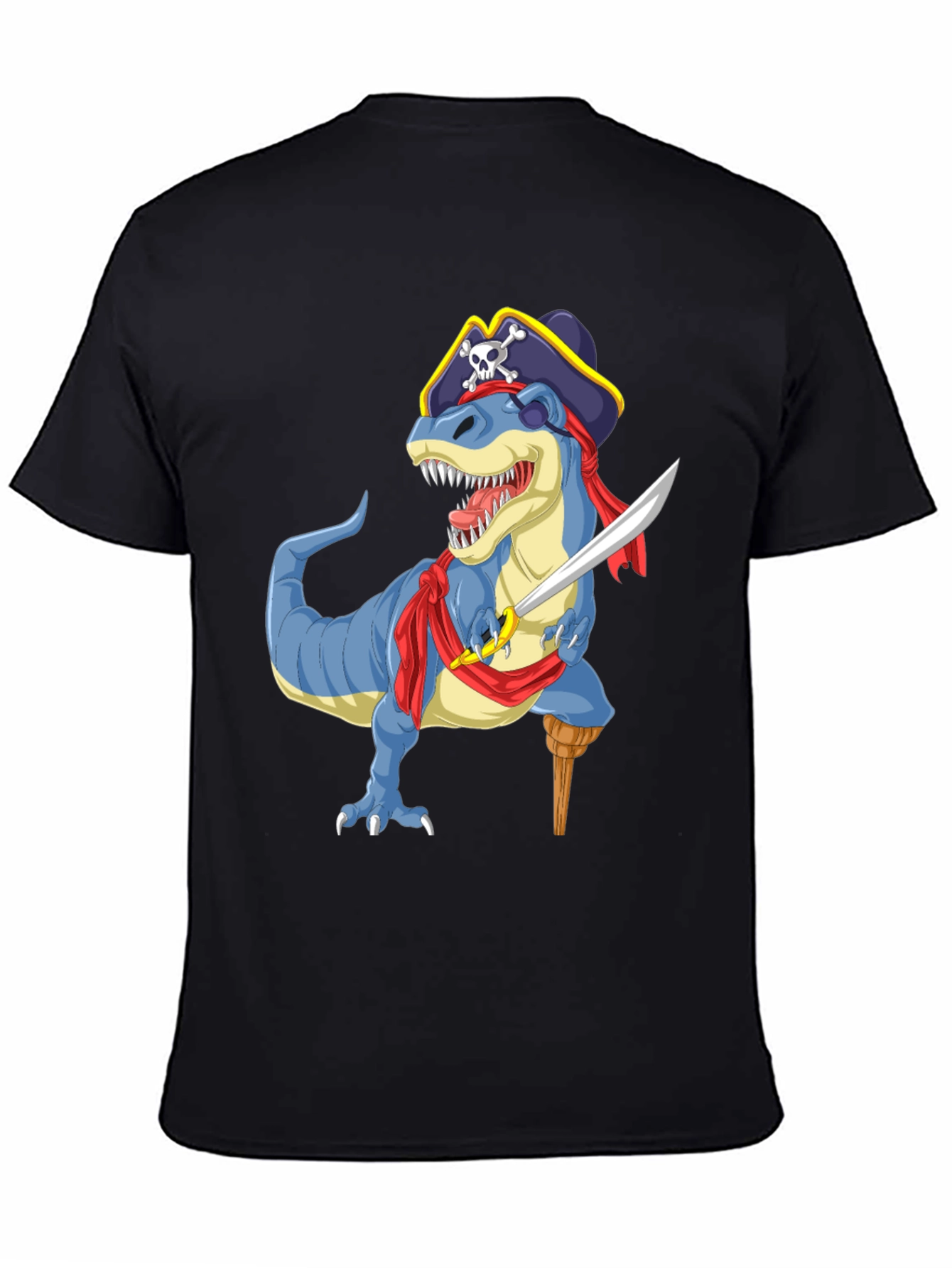 Pirate Dinosaur Graphic T-Shirt - Fun Novelty Tee