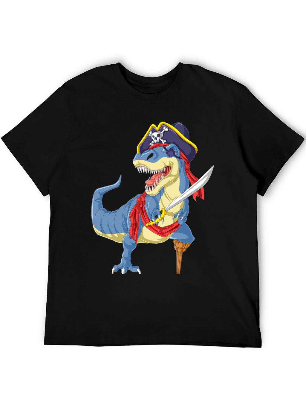 Pirate Dinosaur Graphic T-Shirt - Fun Novelty Tee