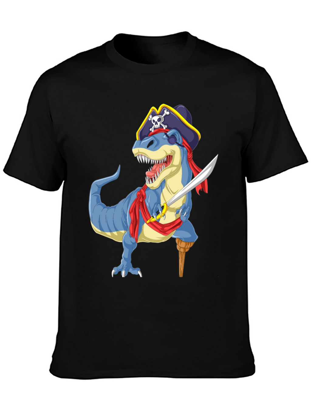 Pirate Dinosaur Graphic T-Shirt - Fun Novelty Tee