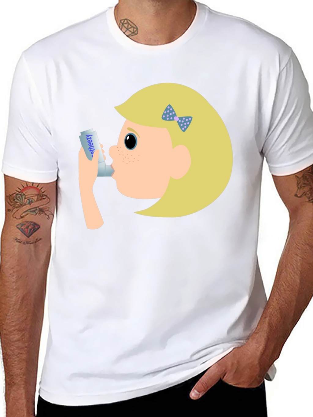 Asthma Awareness T-Shirt - Cartoon Inhaler Design