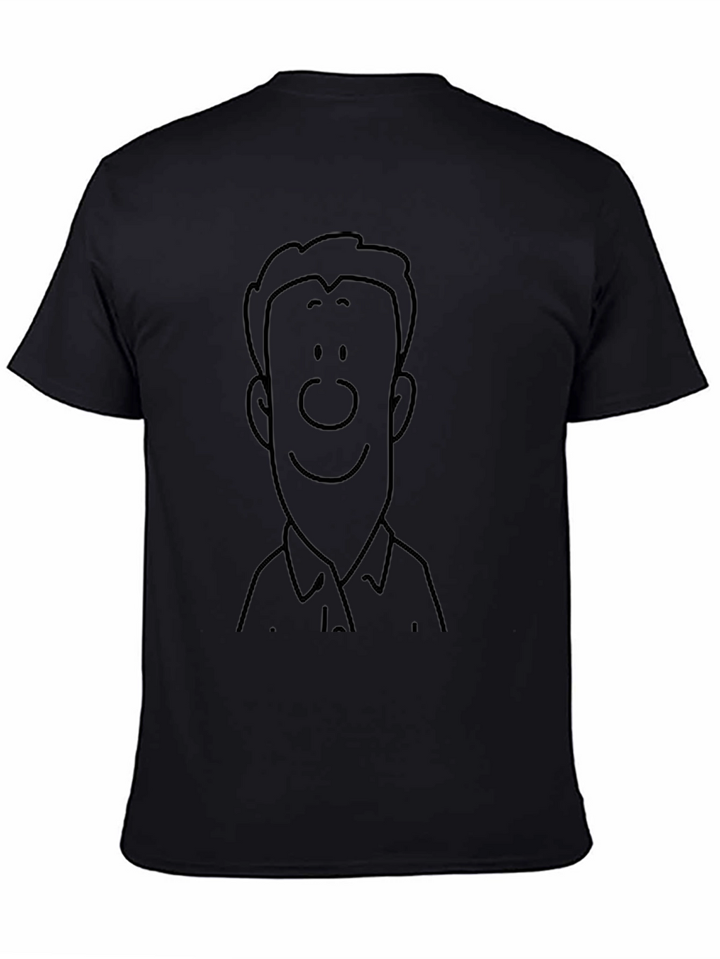 Cartoon Face Graphic Black T-Shirt