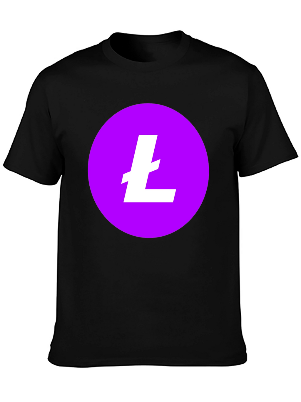 Litecoin Crypto T-Shirt - Round Purple Logo Black Tee