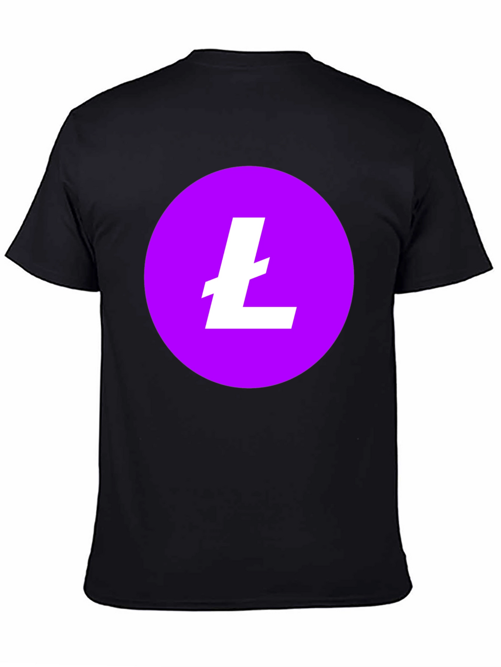 Litecoin Crypto T-Shirt - Round Purple Logo Black Tee