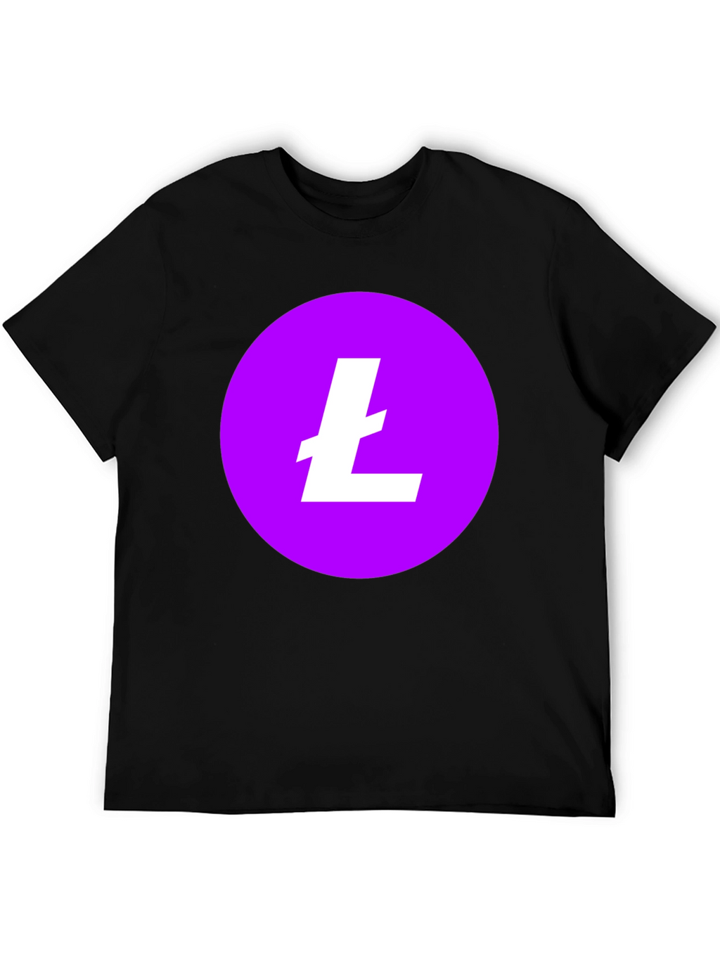 Litecoin Crypto T-Shirt - Round Purple Logo Black Tee