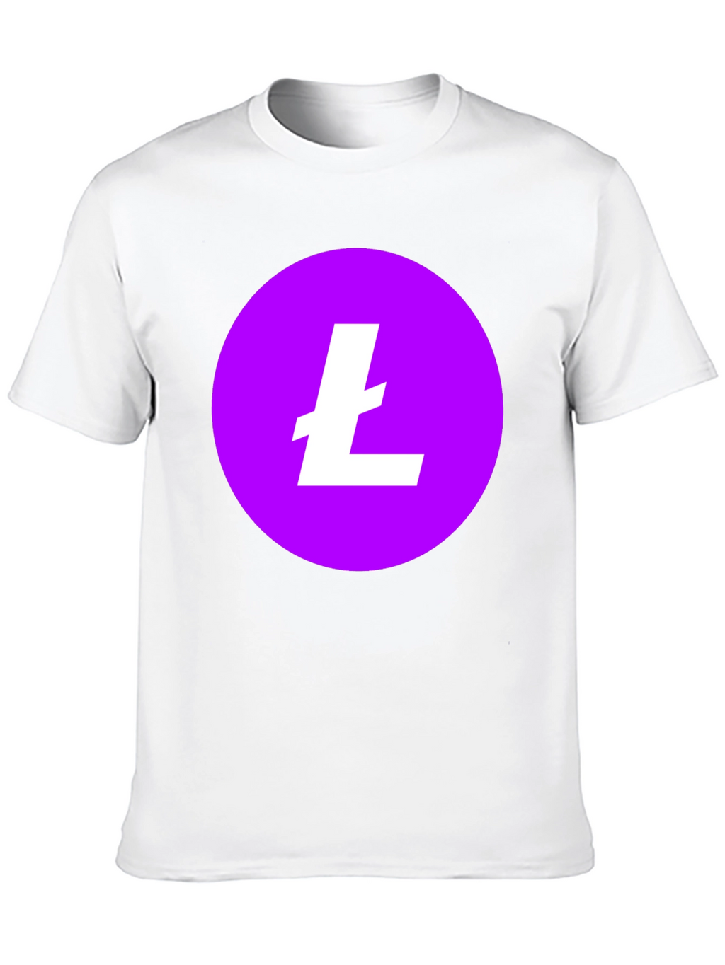 Litecoin Crypto T-Shirt - Round Purple Logo Black Tee