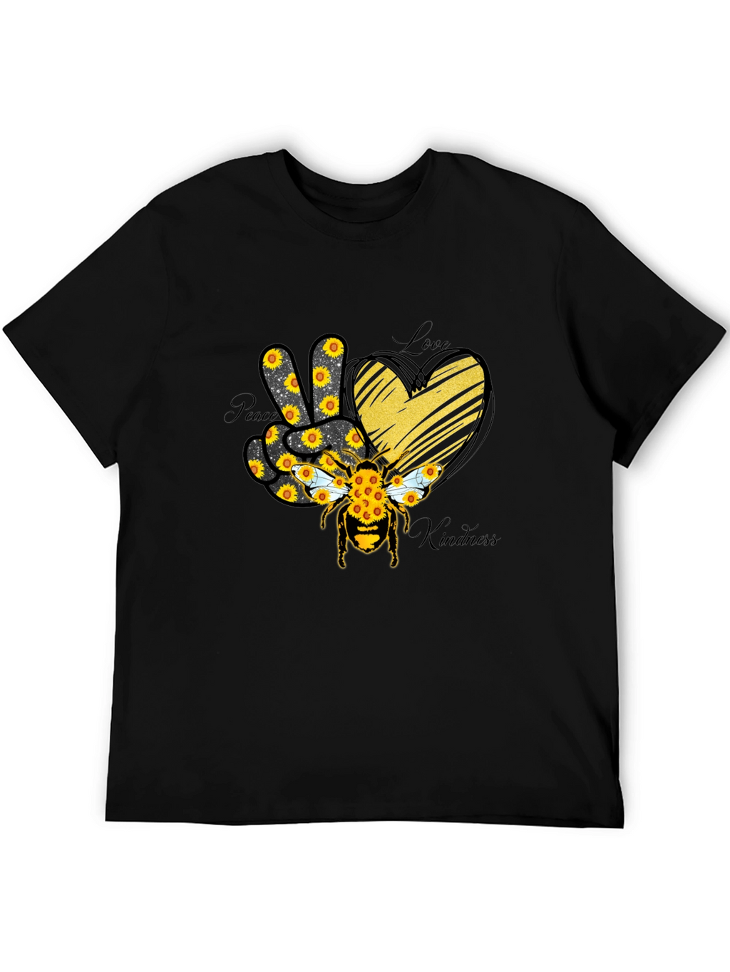 Peace Love Kindness Sunflower Bee T-Shirt