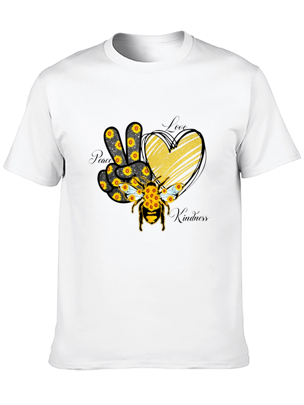 Peace Love Kindness Sunflower Bee T-Shirt