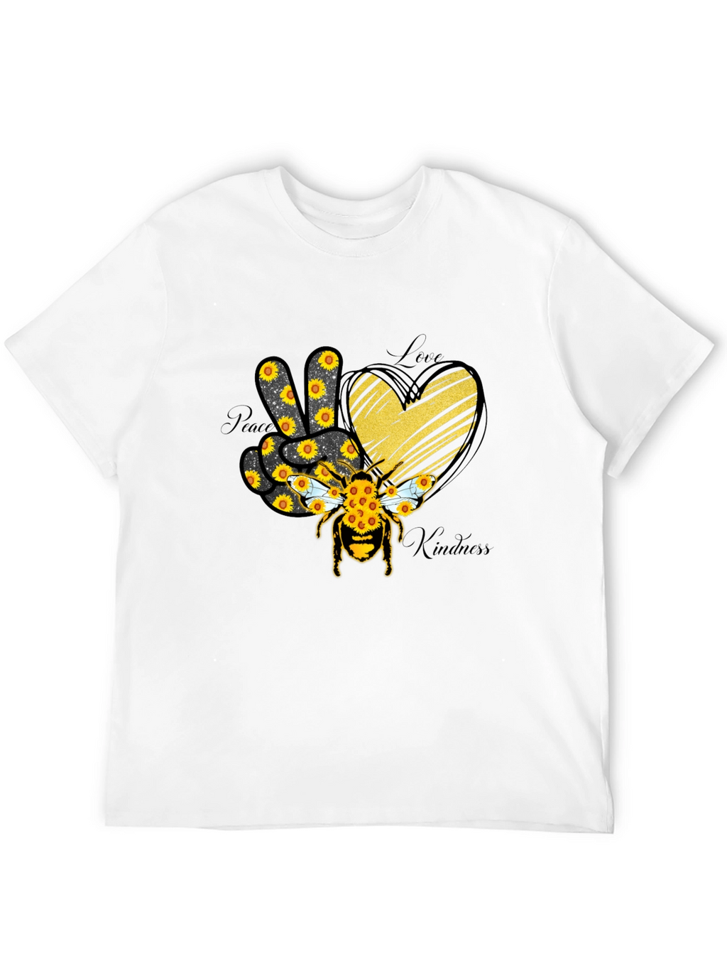 Peace Love Kindness Sunflower Bee T-Shirt