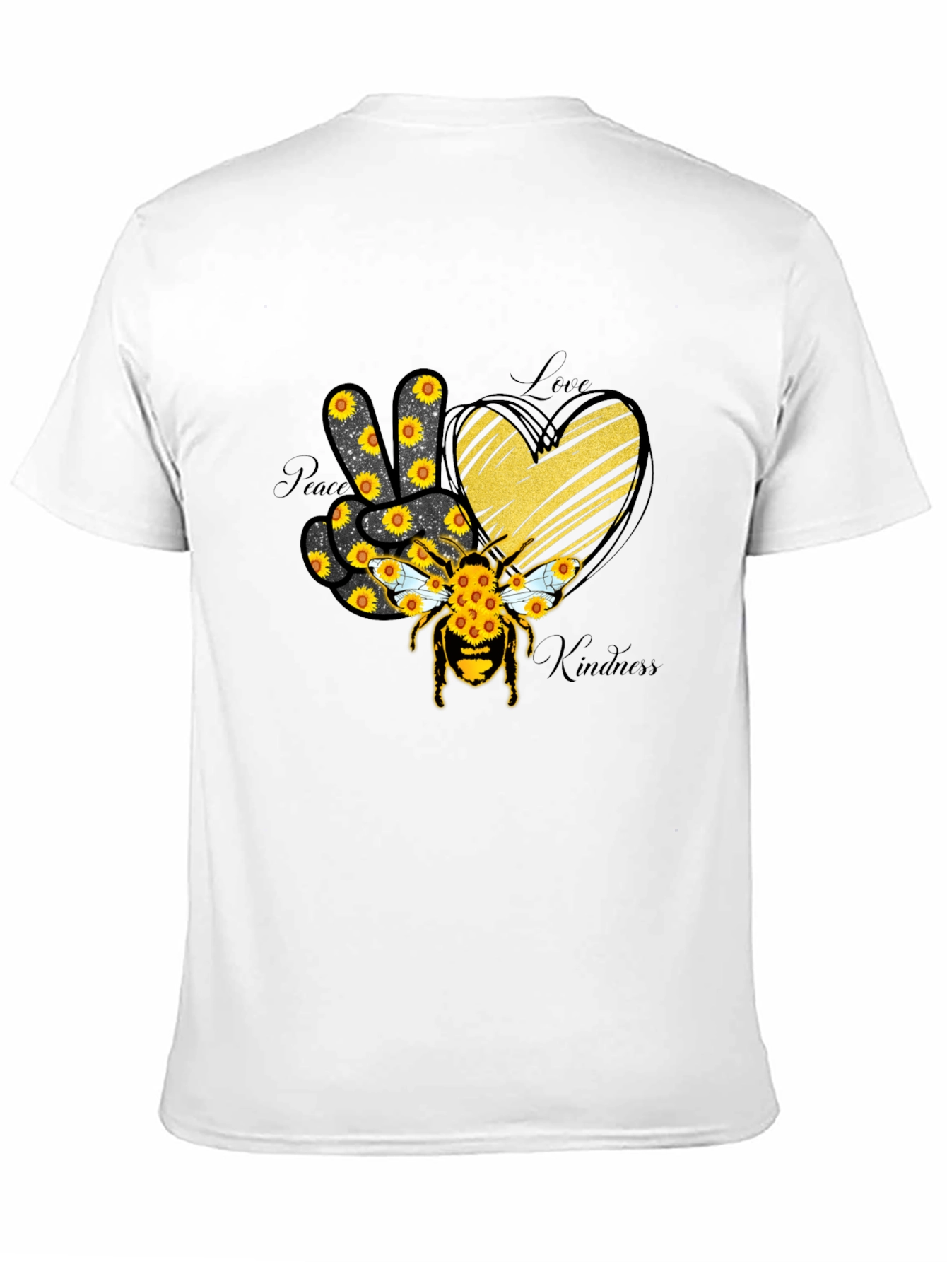 Peace Love Kindness Sunflower Bee T-Shirt