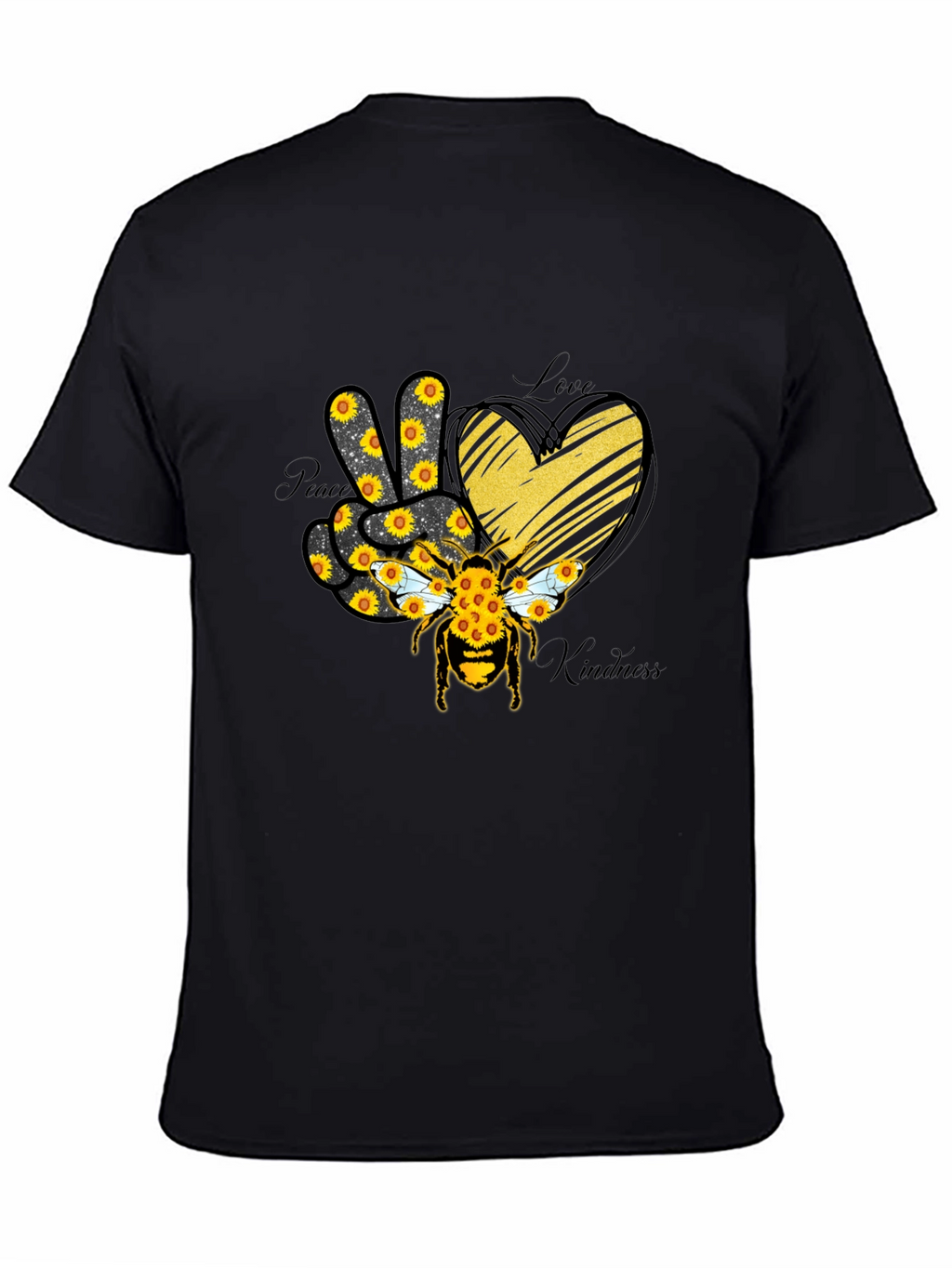 Peace Love Kindness Sunflower Bee T-Shirt