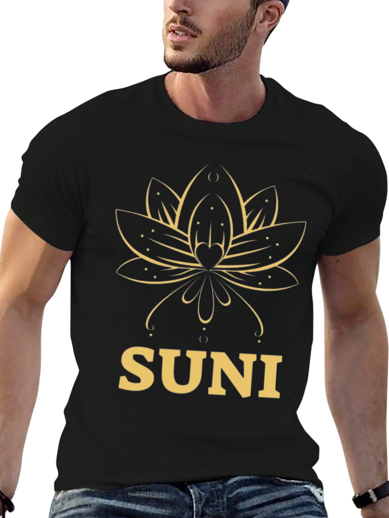 SUNI Lotus T-Shirt - Elegant Graphic Tee