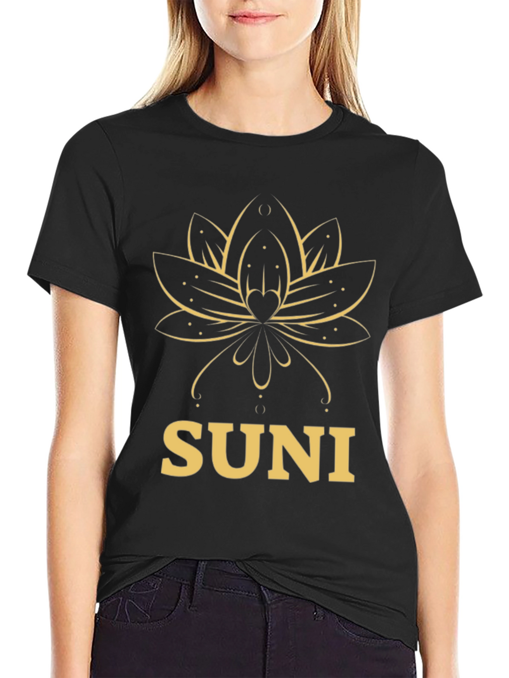 SUNI Lotus T-Shirt - Elegant Graphic Tee