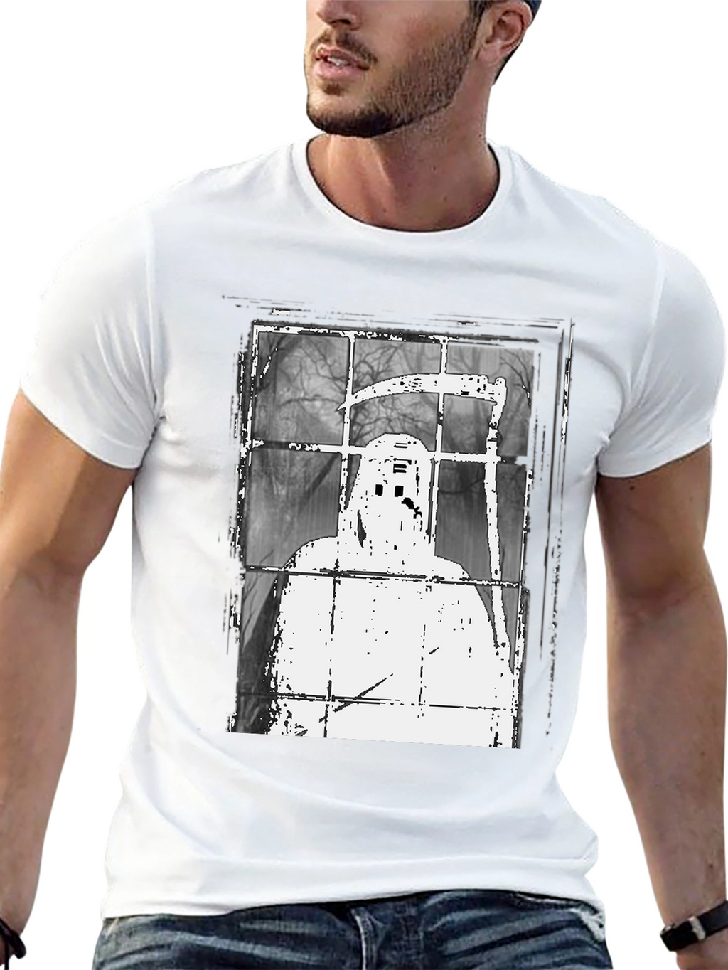 Grim Reaper Window Graphic Tee - Spooky Style
