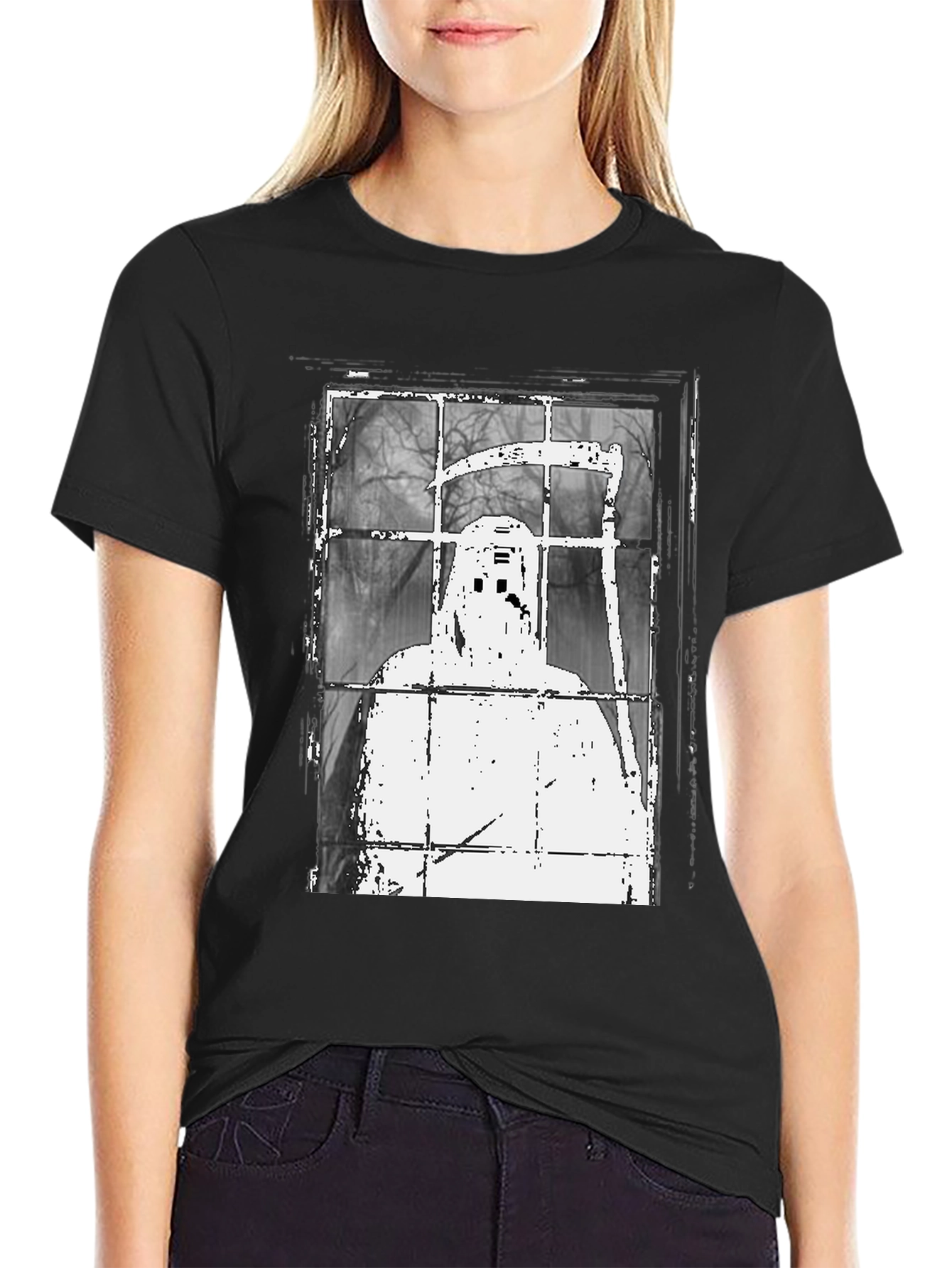 Grim Reaper Window Graphic Tee - Spooky Style