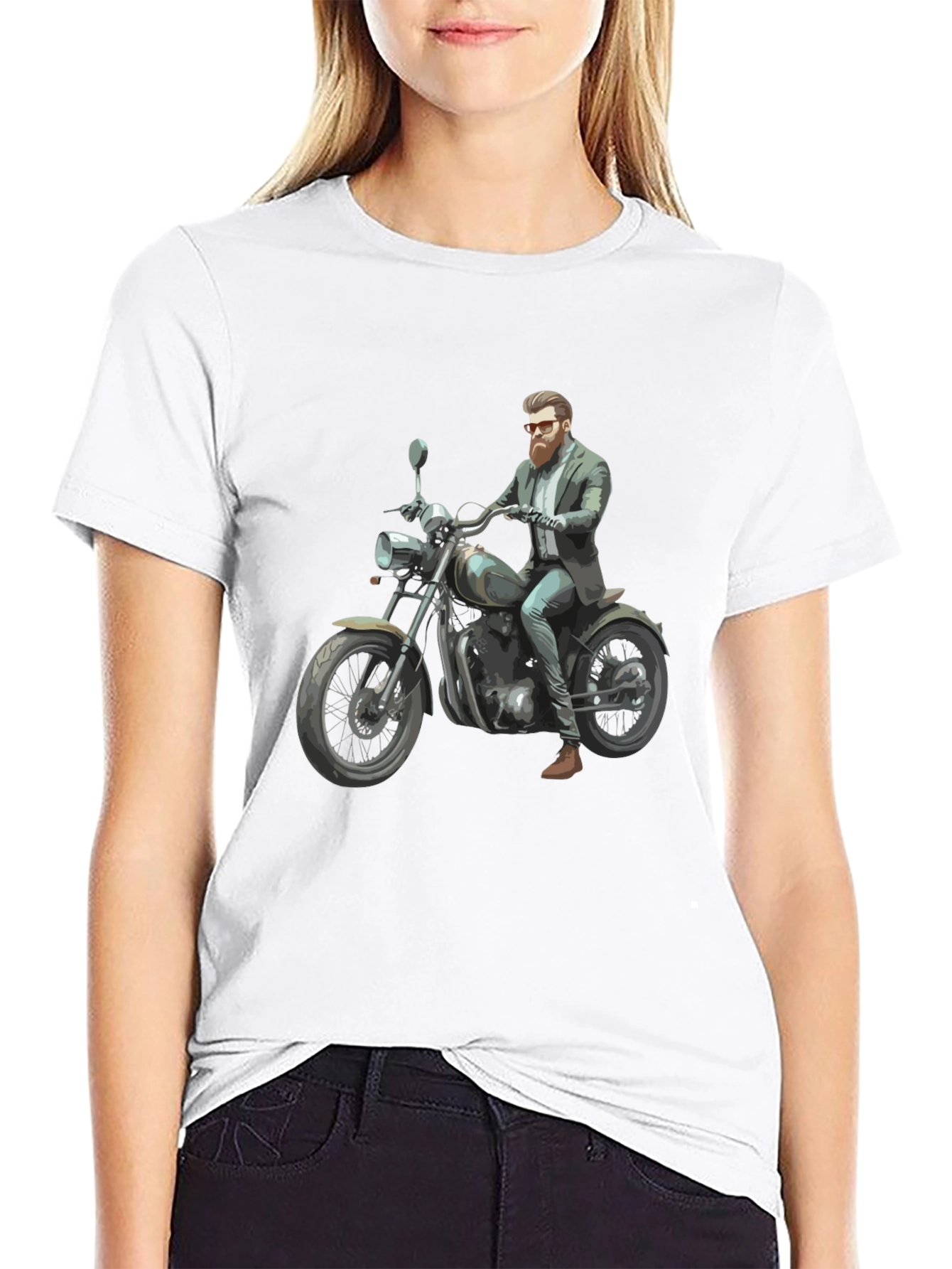 Cool Rider Graphic Tee - Black Cotton T-Shirt