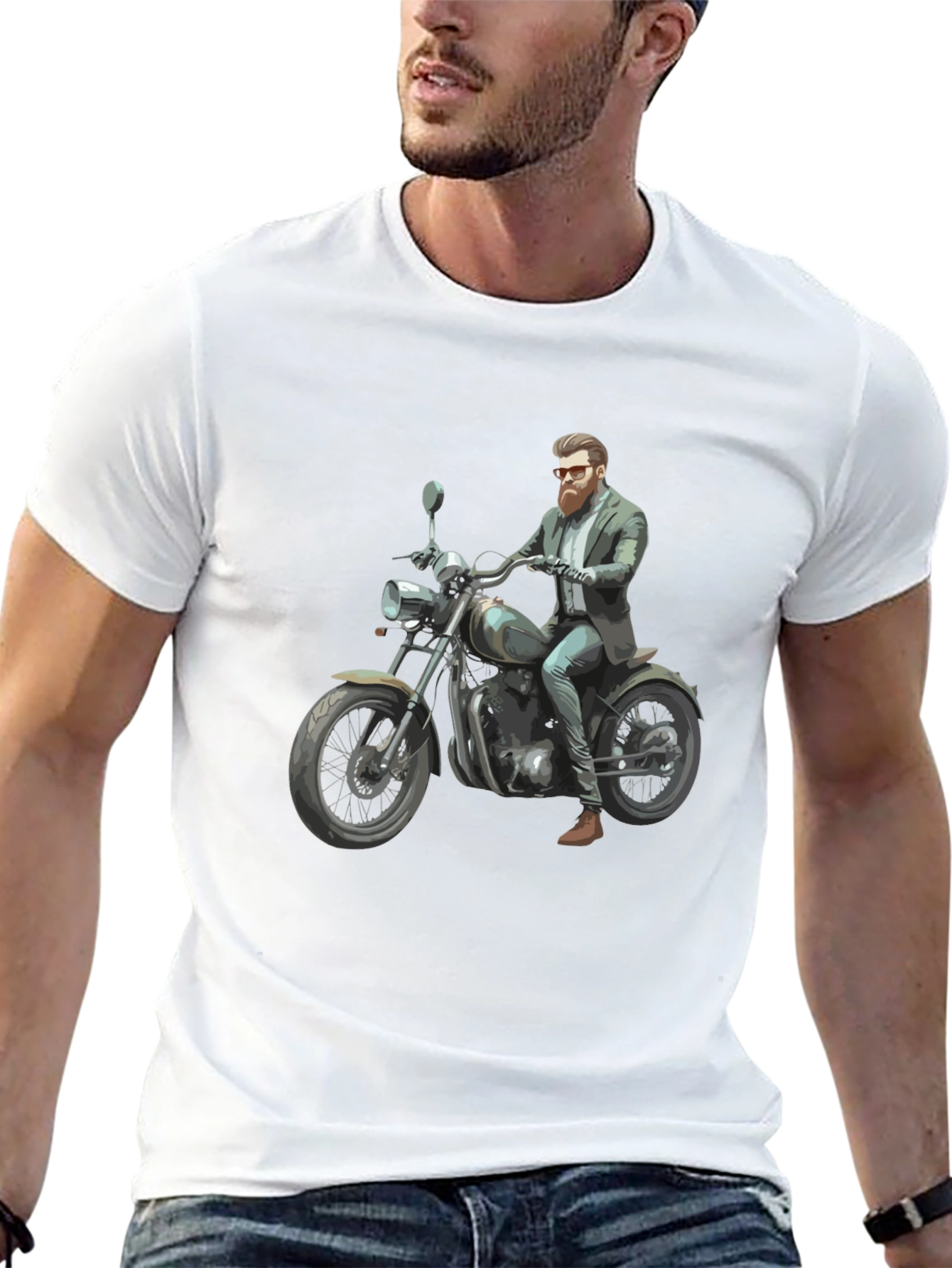 Cool Rider Graphic Tee - Black Cotton T-Shirt