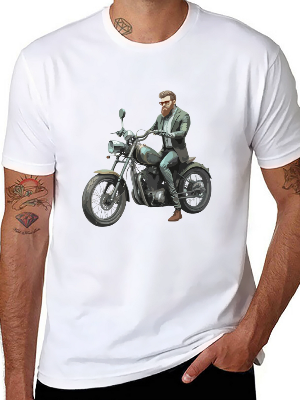 Cool Rider Graphic Tee - Black Cotton T-Shirt
