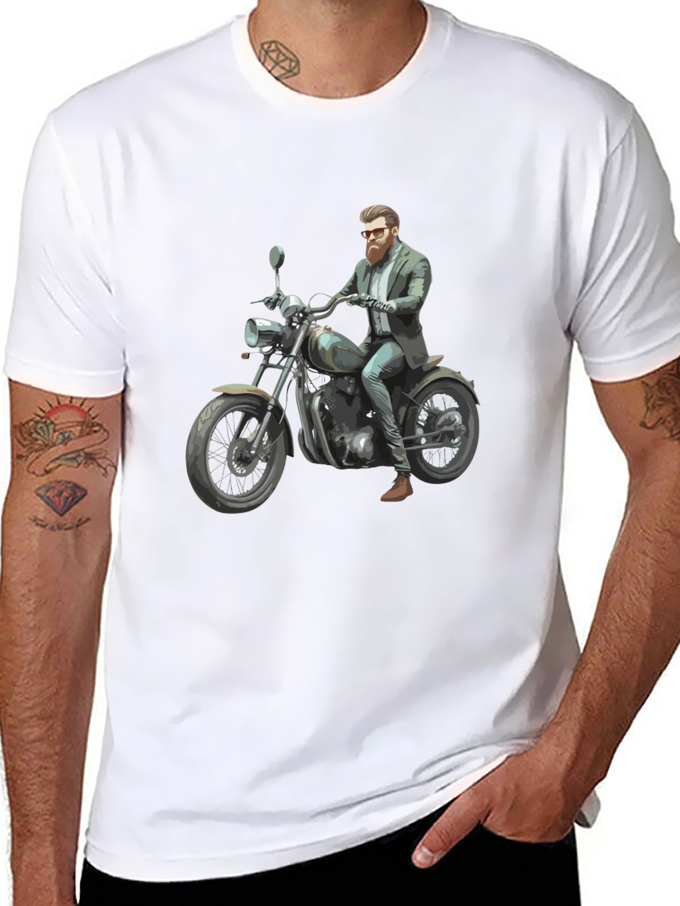 Cool Rider Graphic Tee - Black Cotton T-Shirt