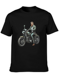 Cool Rider Graphic Tee - Black Cotton T-Shirt