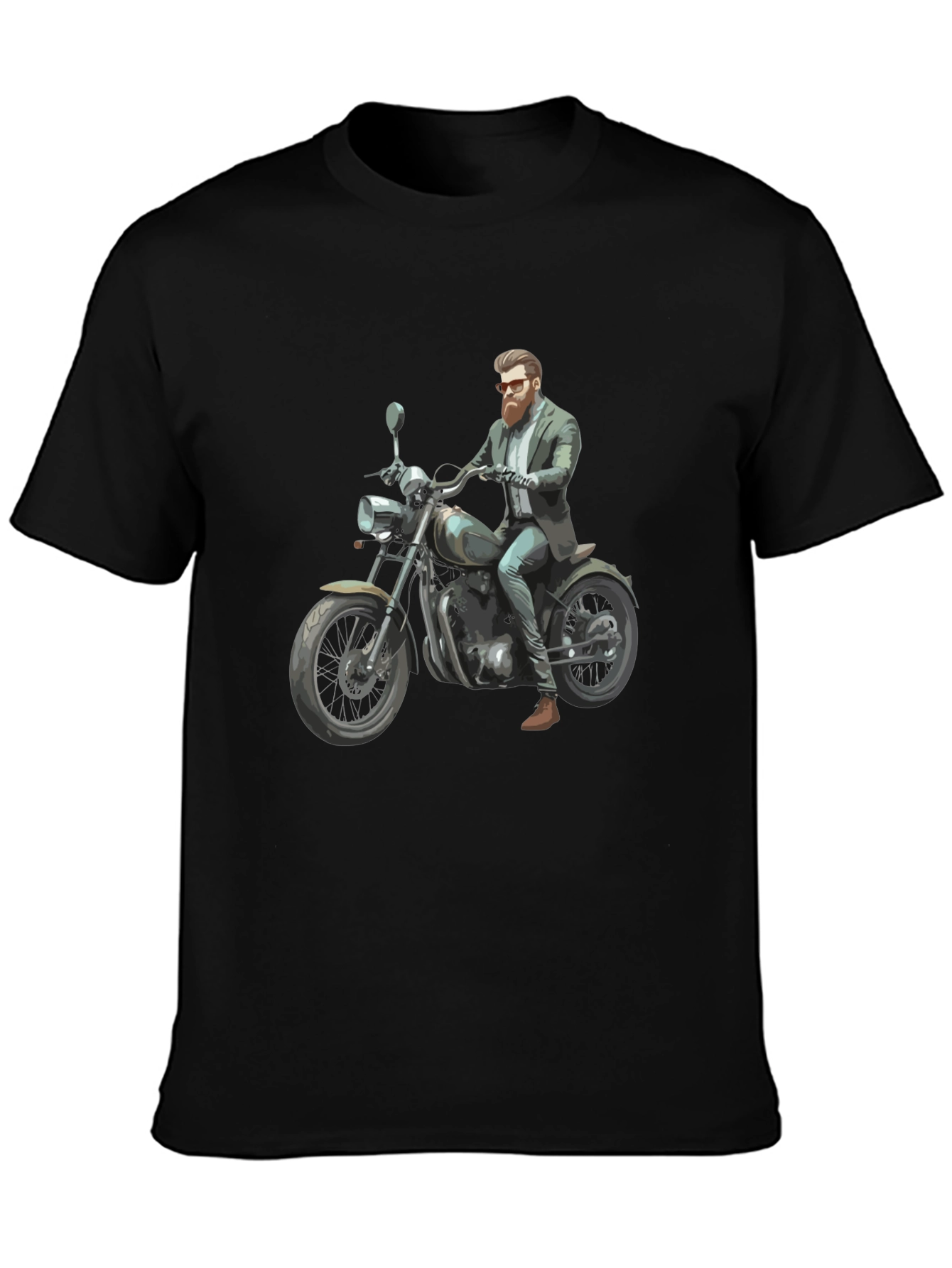 Cool Rider Graphic Tee - Black Cotton T-Shirt