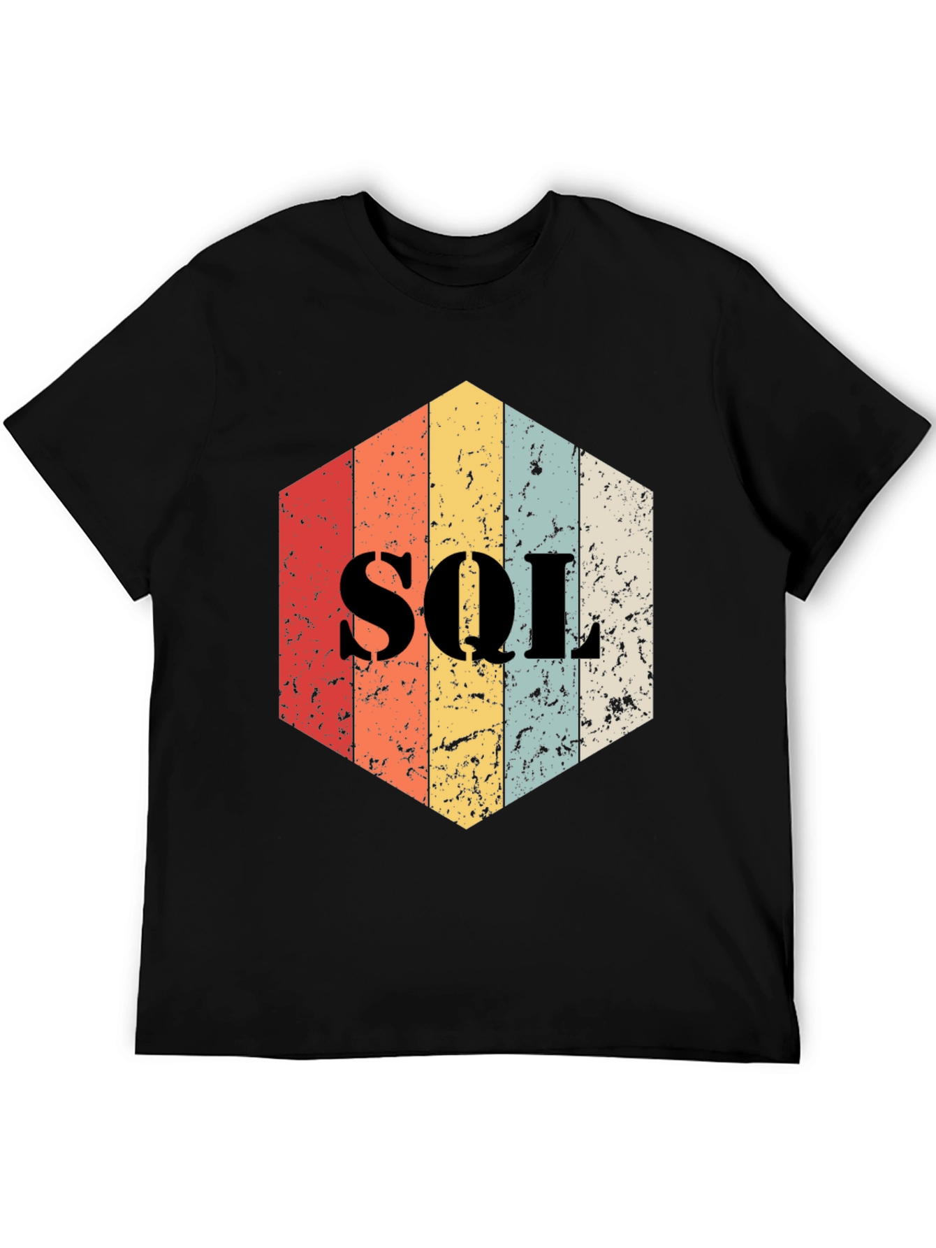 Vintage SQL Hexagon T-Shirt - Programmer Gift