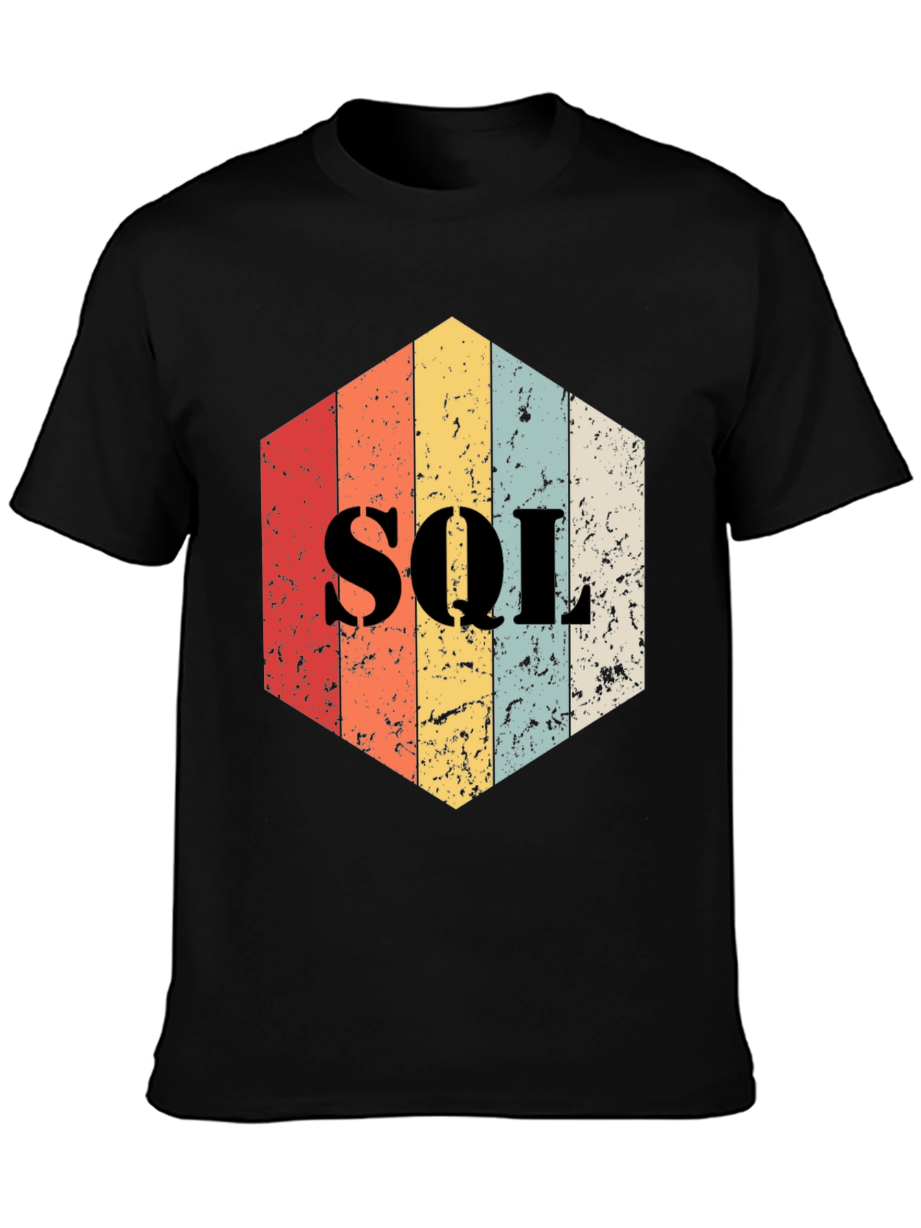 Vintage SQL Hexagon T-Shirt - Programmer Gift