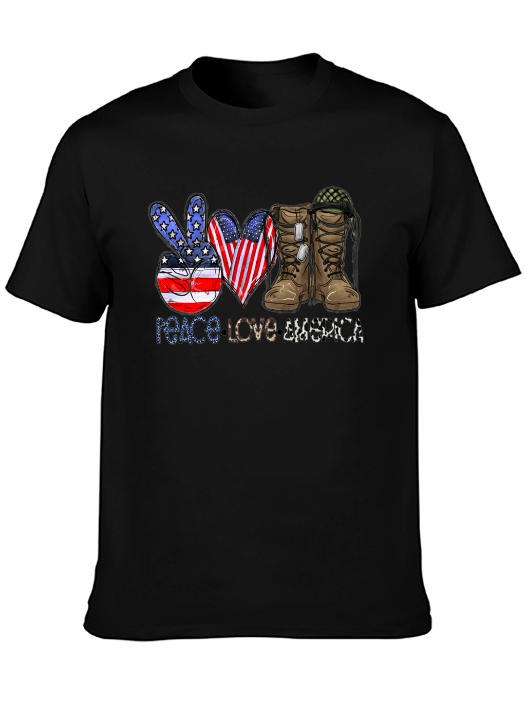 Peace Love America Patriotic T-Shirt