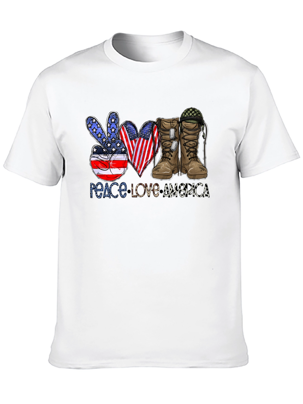 Peace Love America Patriotic T-Shirt