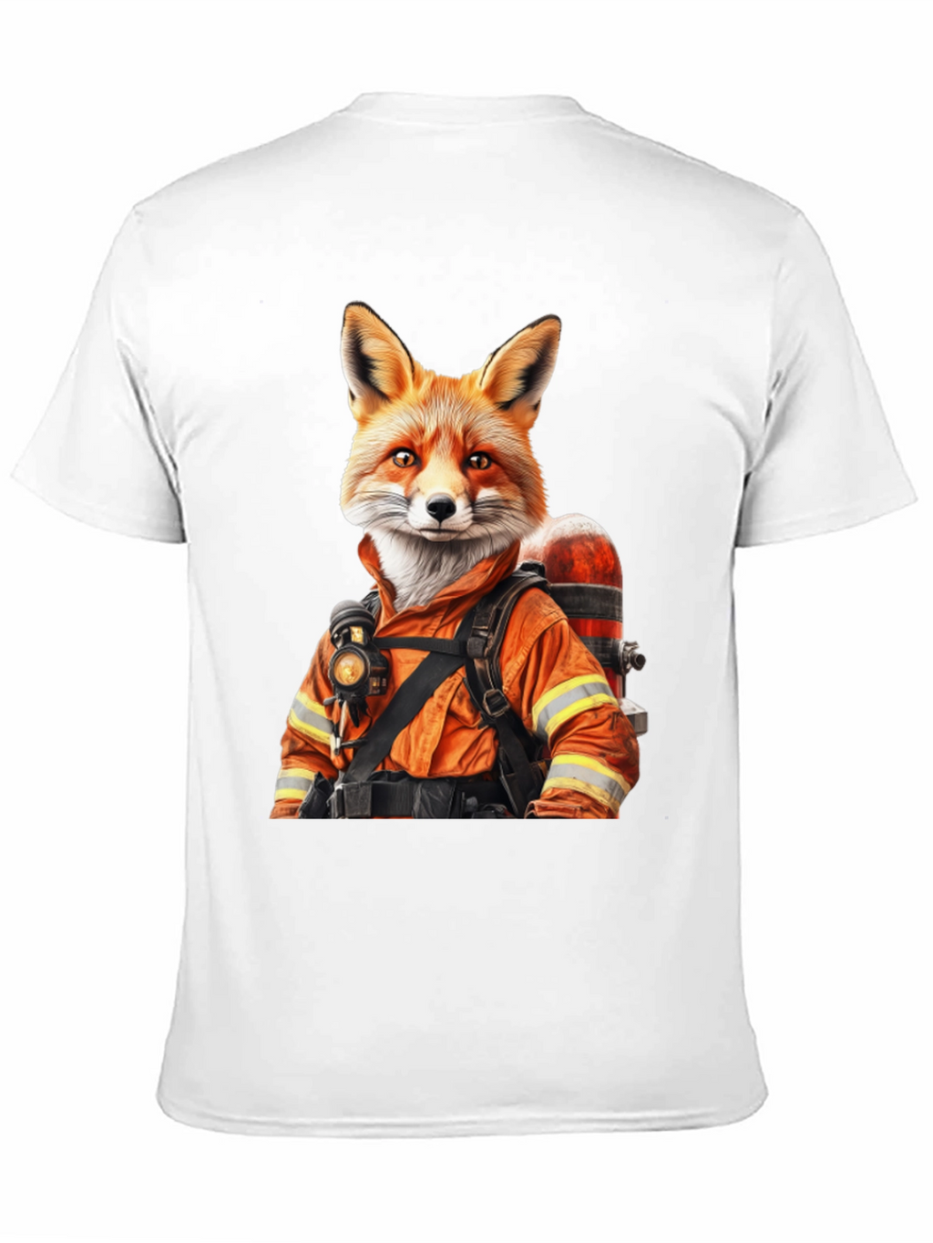 Firefighter Fox Graphic T-Shirt - Cool Animal Design