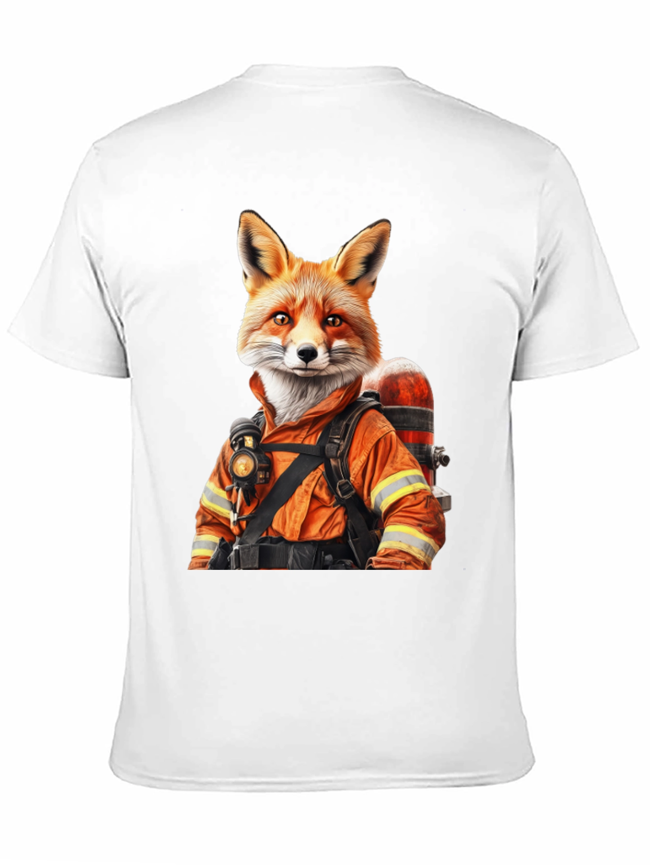 Firefighter Fox Graphic T-Shirt - Cool Animal Design