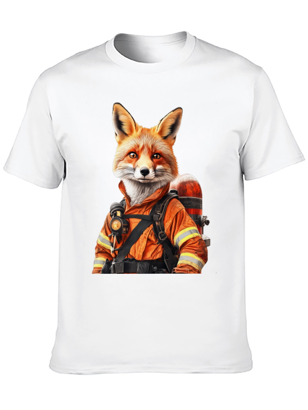 Firefighter Fox Graphic T-Shirt - Cool Animal Design