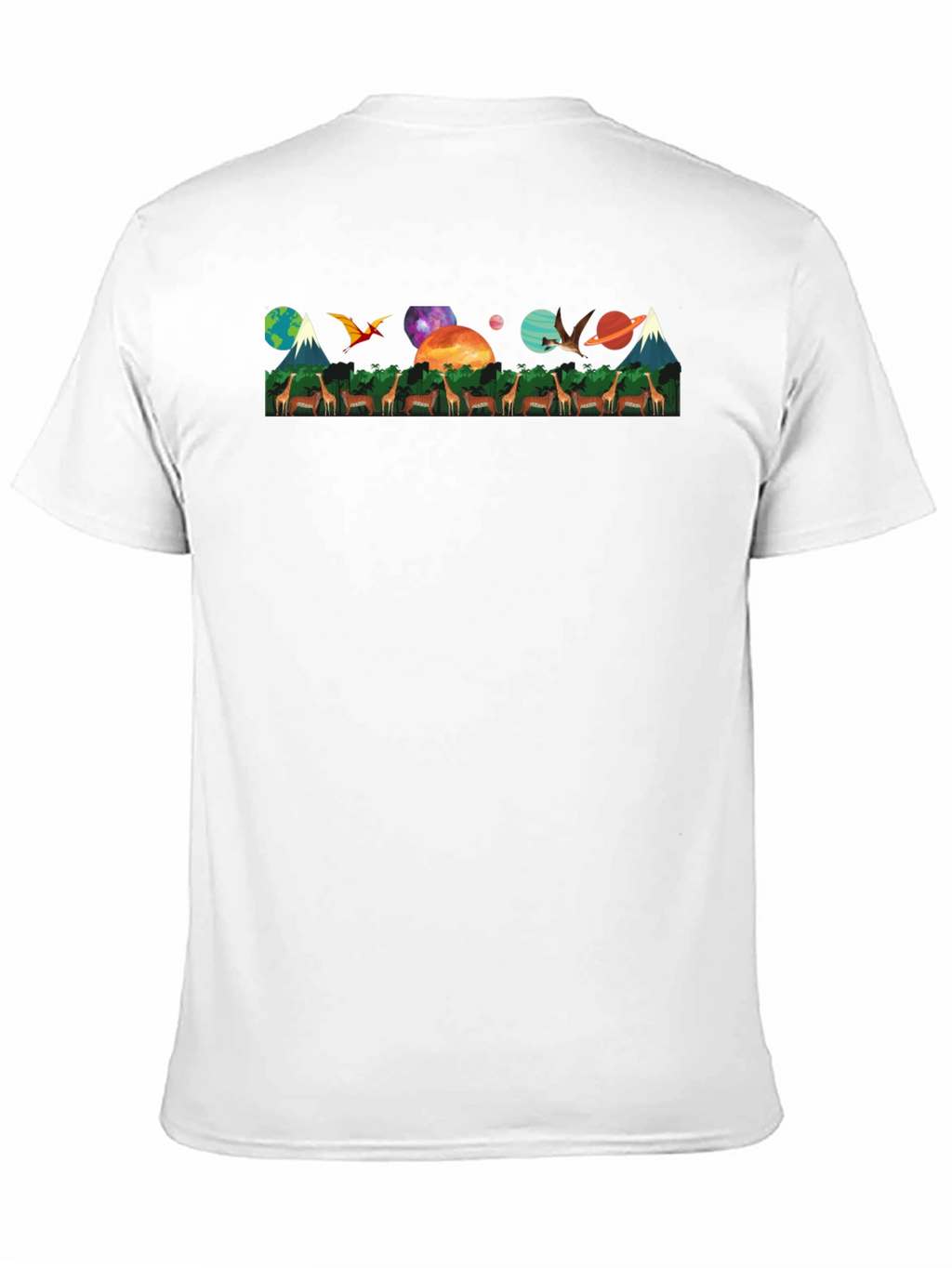 Nature & Space T-Shirt - Giraffe Earth Planets