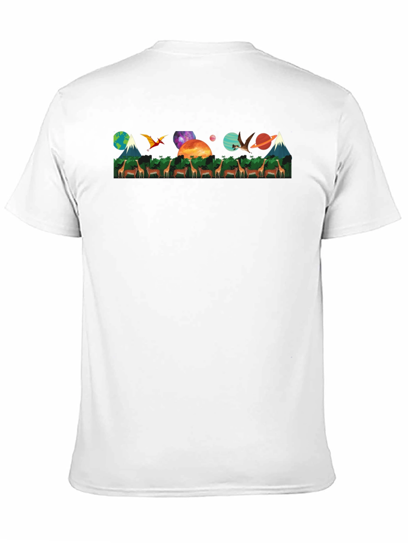 Nature & Space T-Shirt - Giraffe Earth Planets