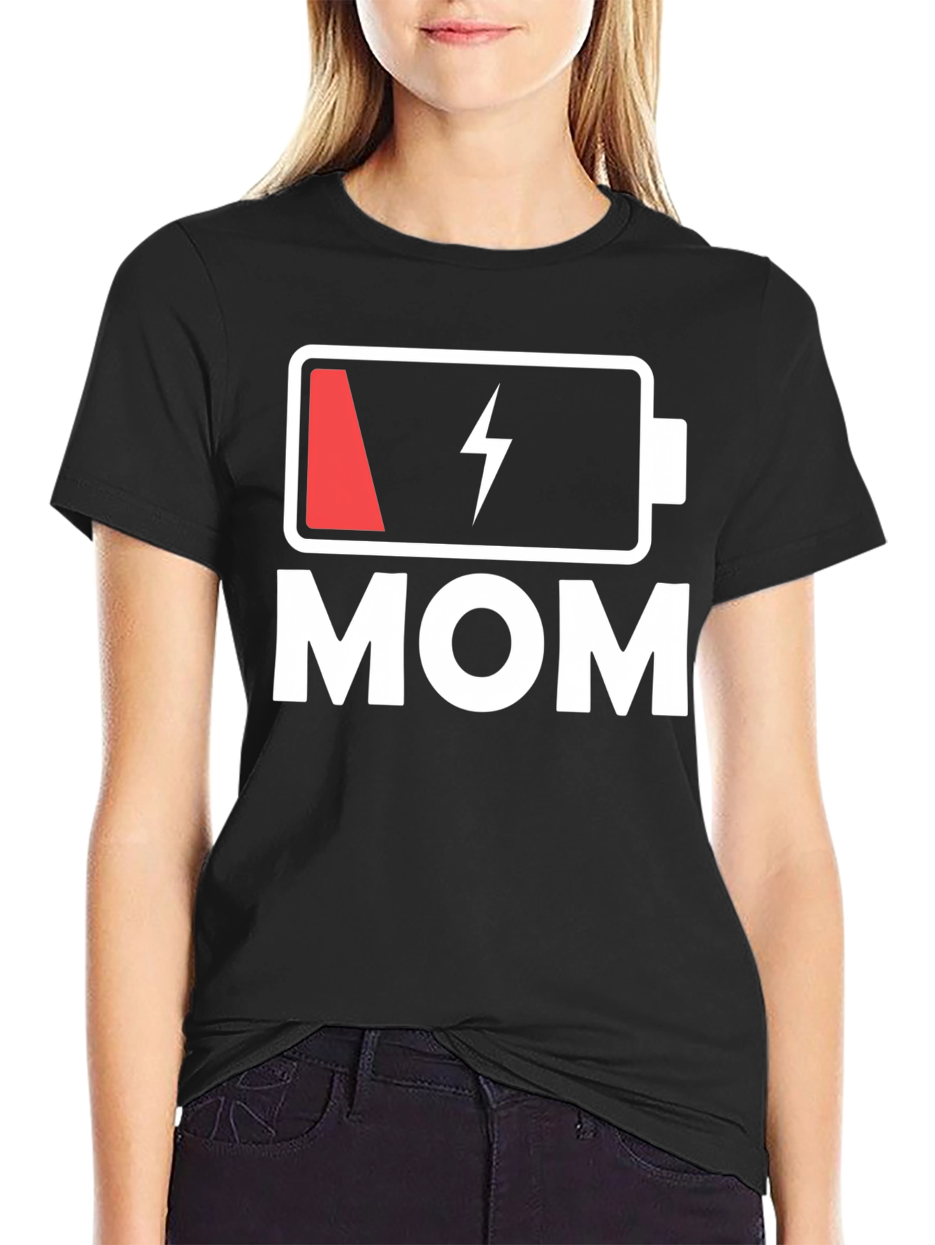 Low Battery Mom Graphic T-Shirt
