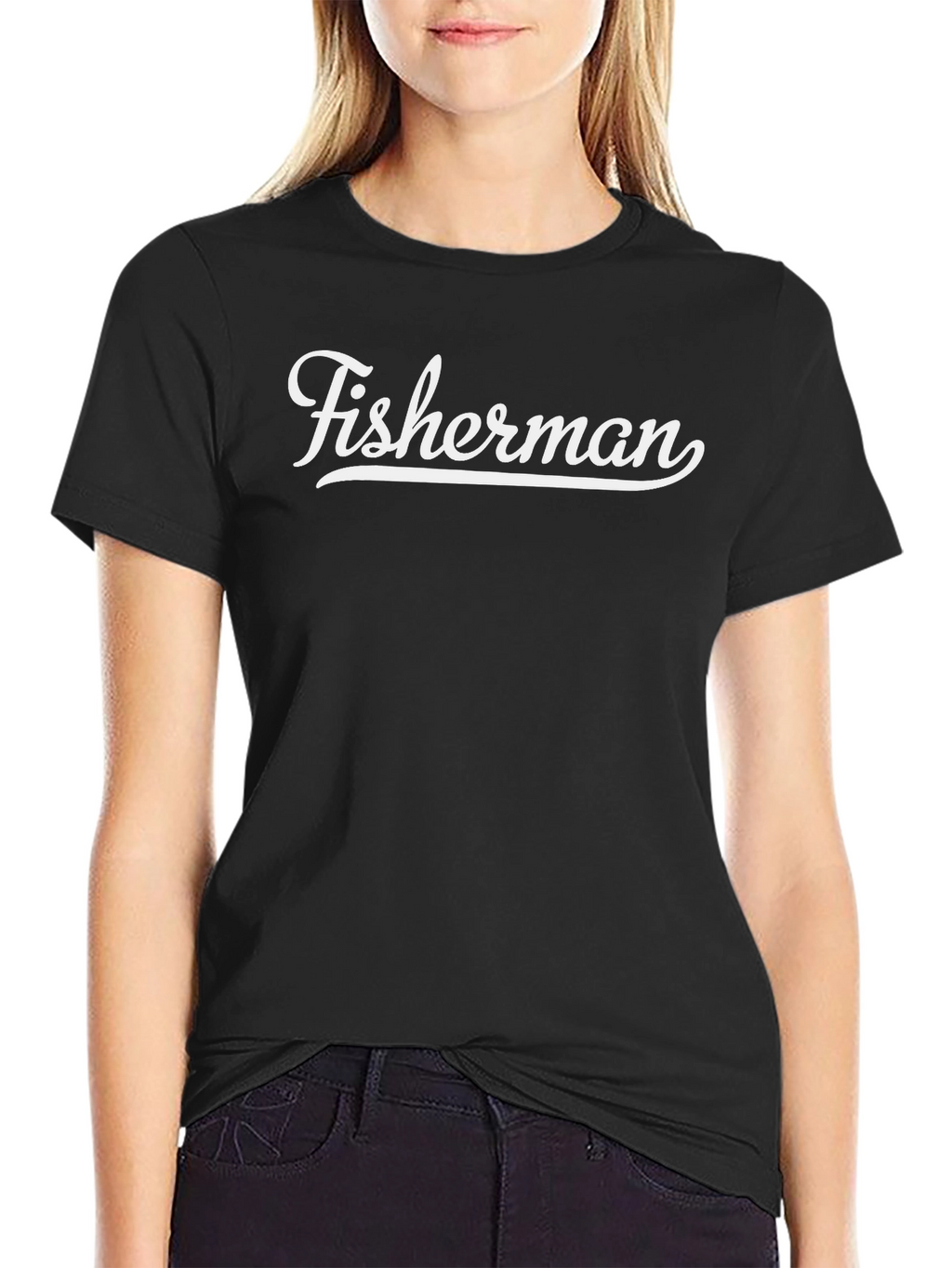 Fisherman Graphic T-Shirt - Crew Neck Short Sleeve