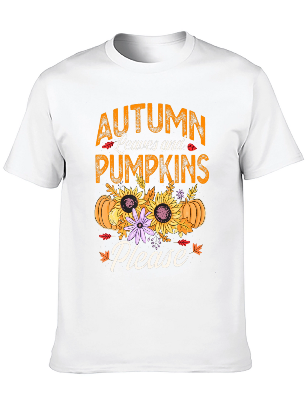 Autumn Leaves & Pumpkins Please T-Shirt