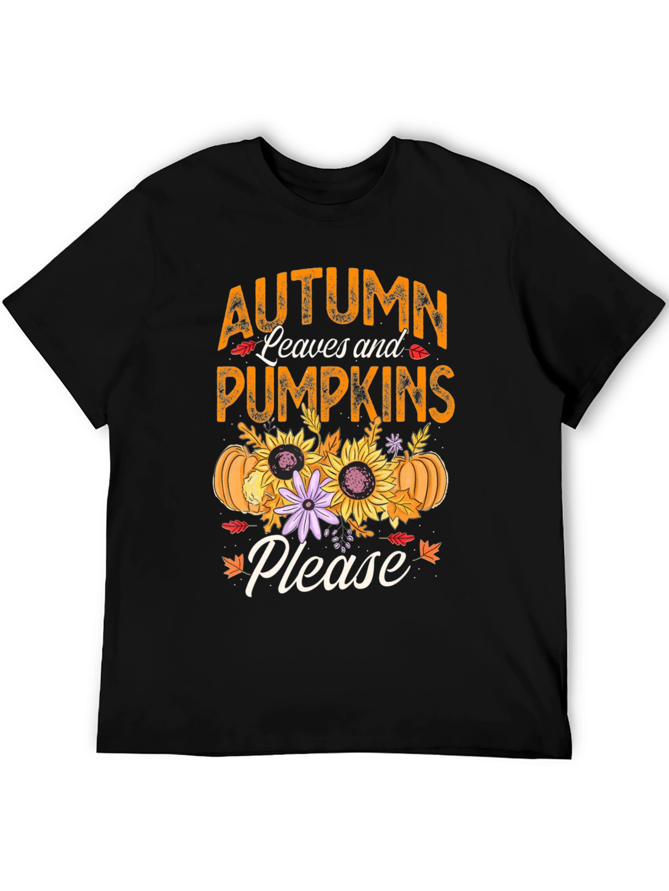 Autumn Leaves & Pumpkins Please T-Shirt