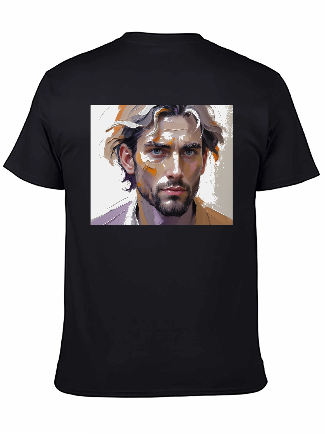 Artistic Mans Portrait Black T-Shirt