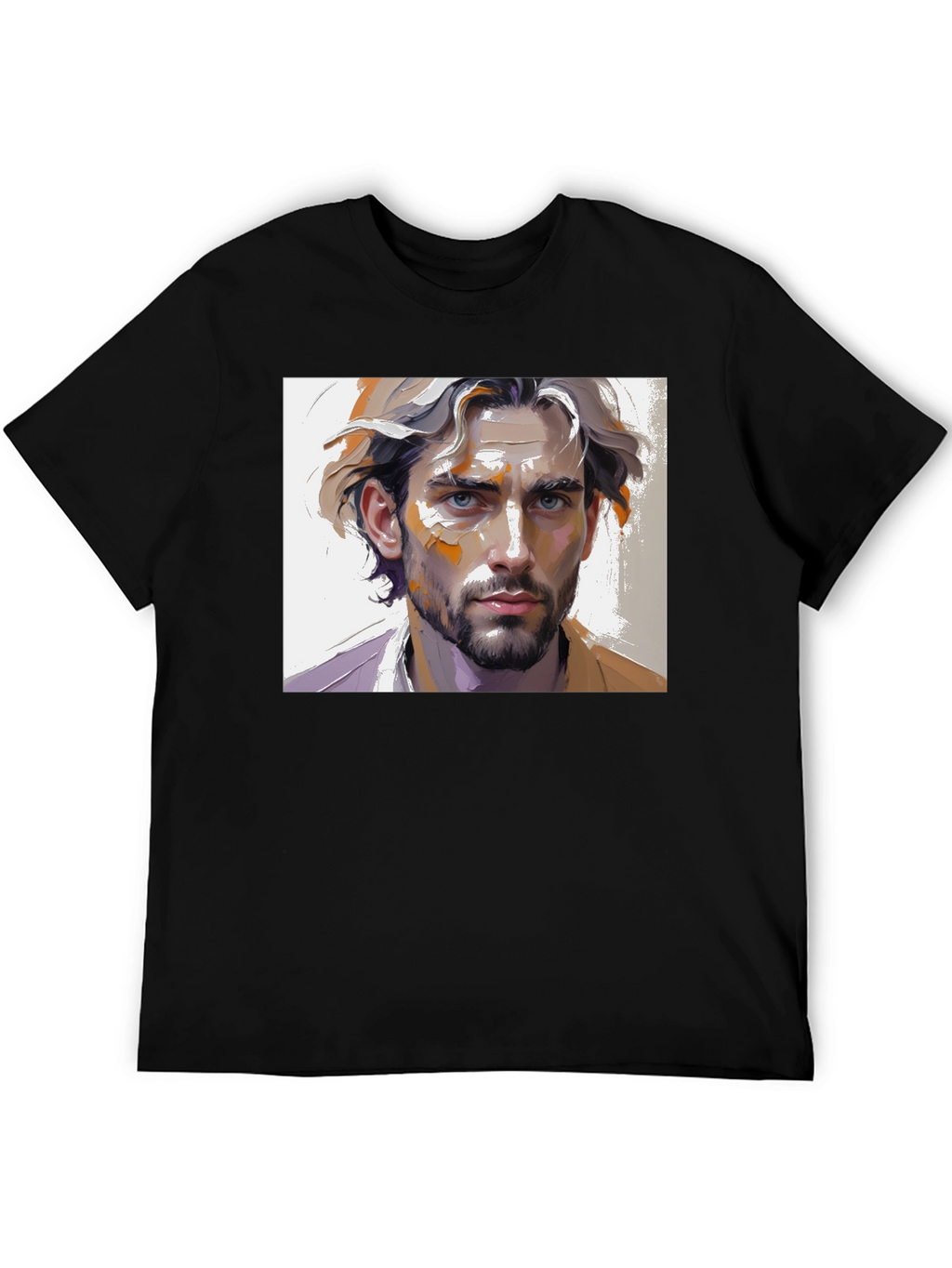 Artistic Mans Portrait Black T-Shirt
