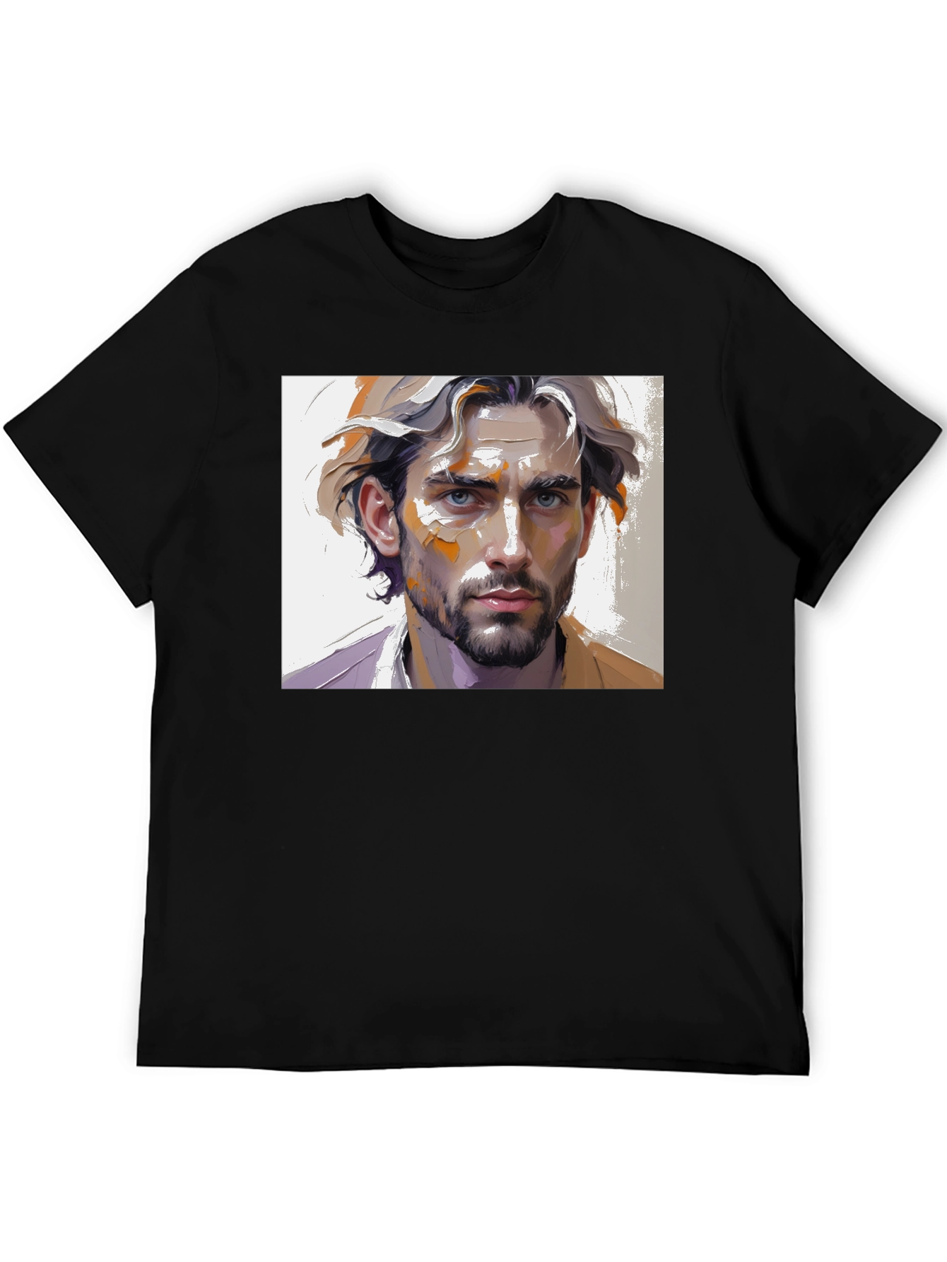 Artistic Mans Portrait Black T-Shirt