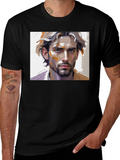 Artistic Mans Portrait Black T-Shirt