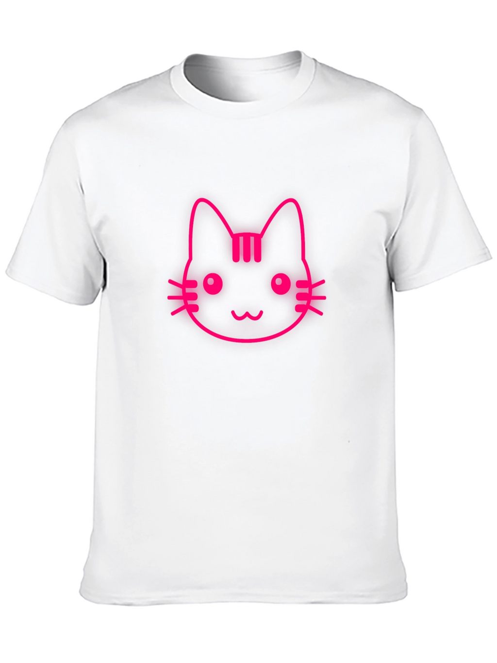 Pink Cat Graphic Black T-Shirt