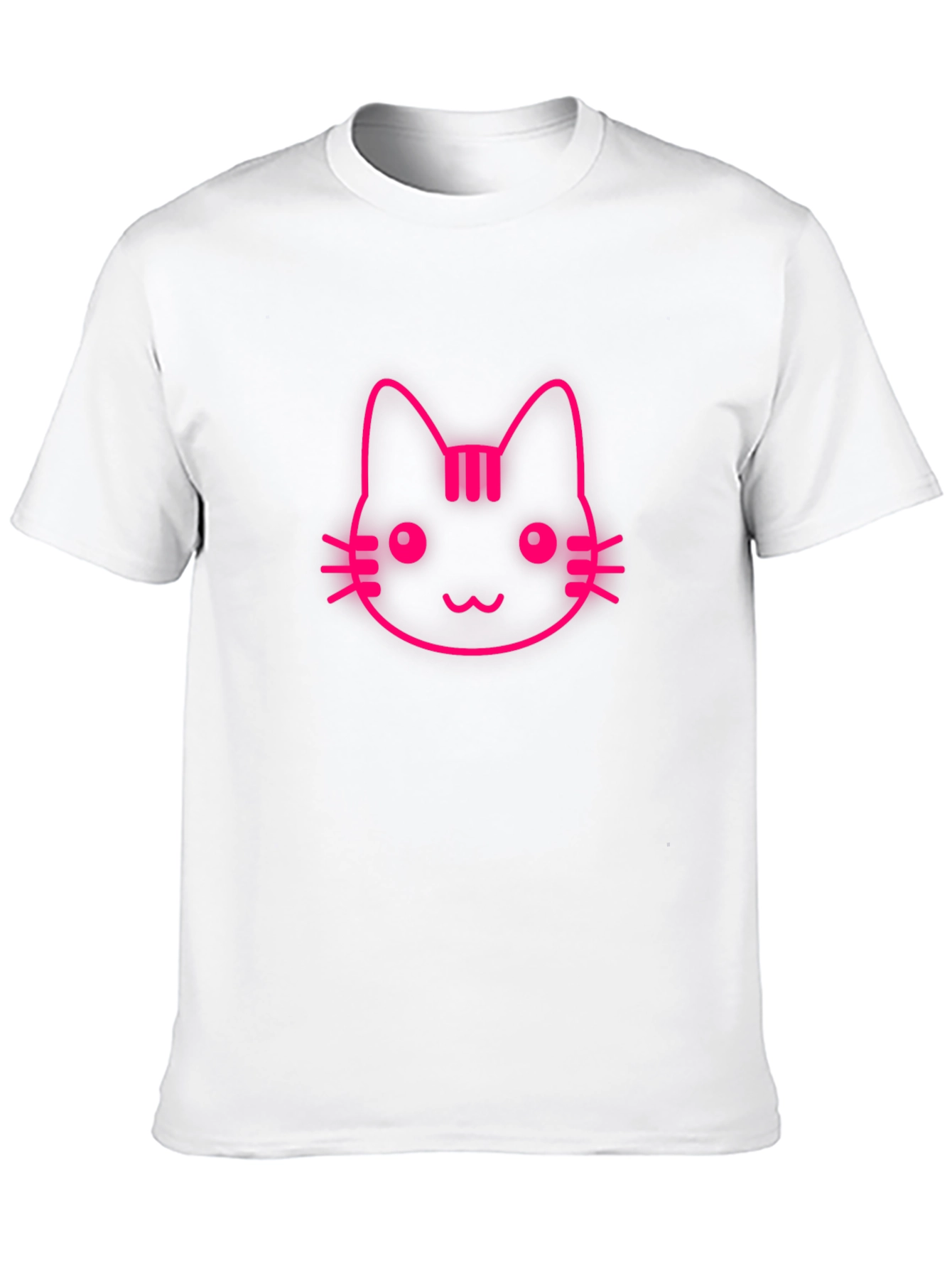 Pink Cat Graphic Black T-Shirt