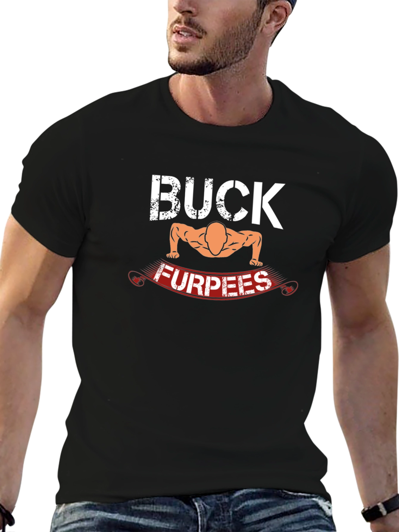 Buck Furpees Black T-Shirt | Workout Fitness Apparel