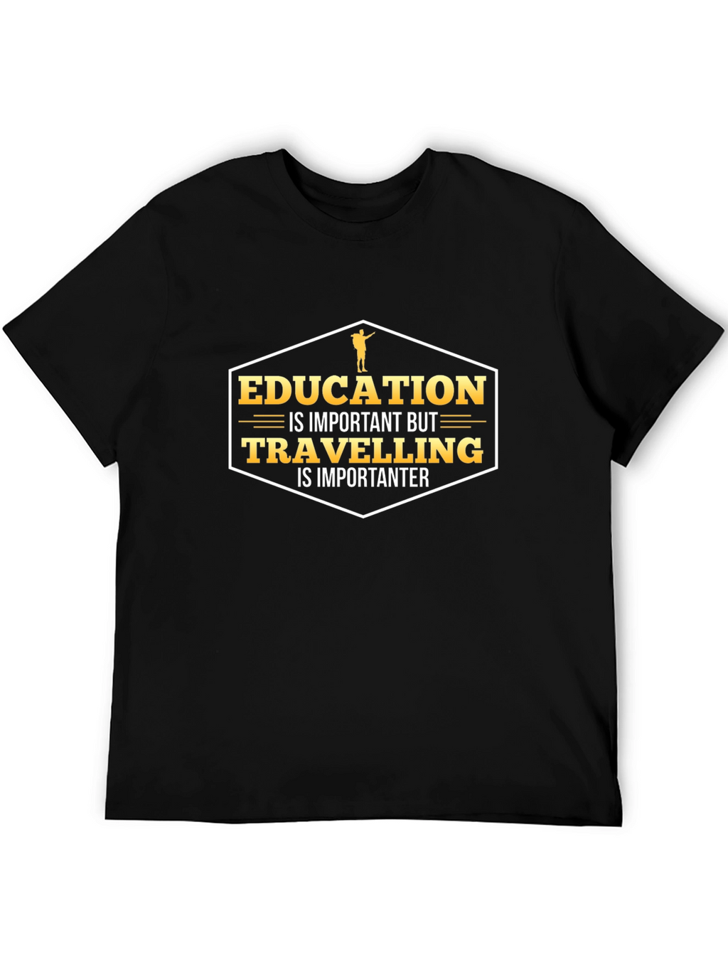 Education vs. Travel Tee - Important Debate T-Shirt