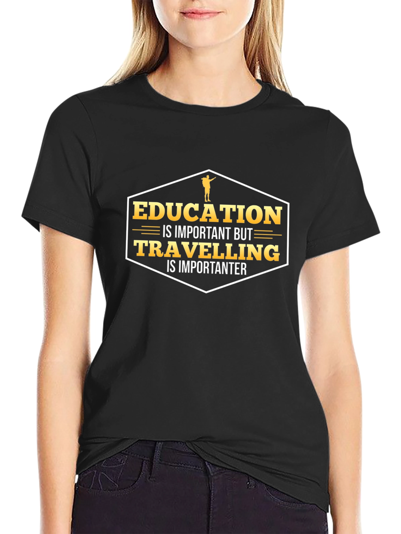 Education vs. Travel Tee - Important Debate T-Shirt