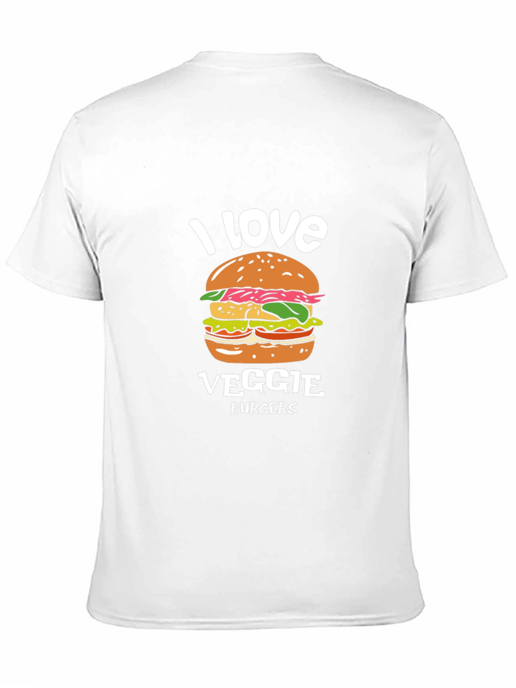 I Love Veggie Burgers T-Shirt - Vegan Friendly Design