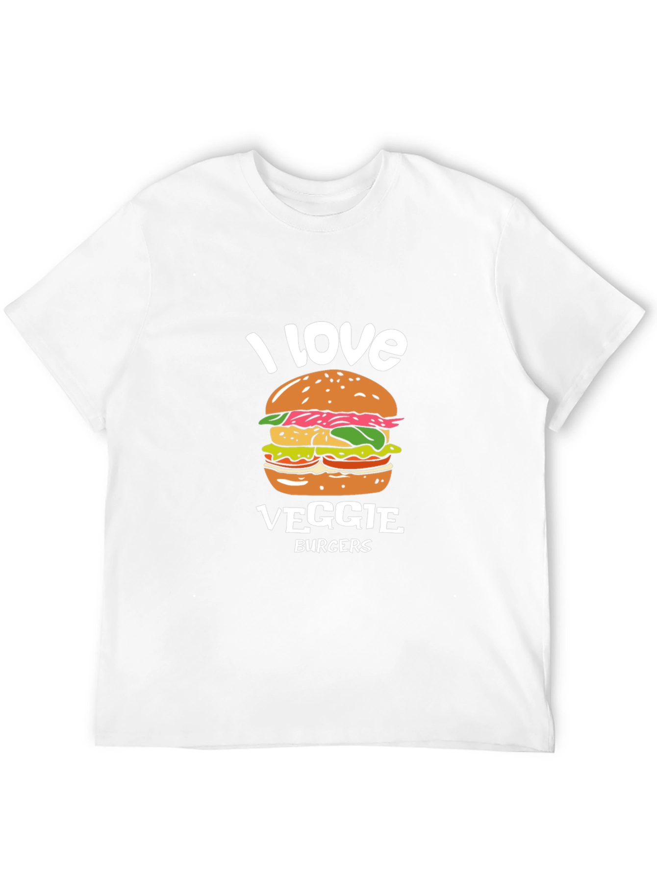 I Love Veggie Burgers T-Shirt - Vegan Friendly Design