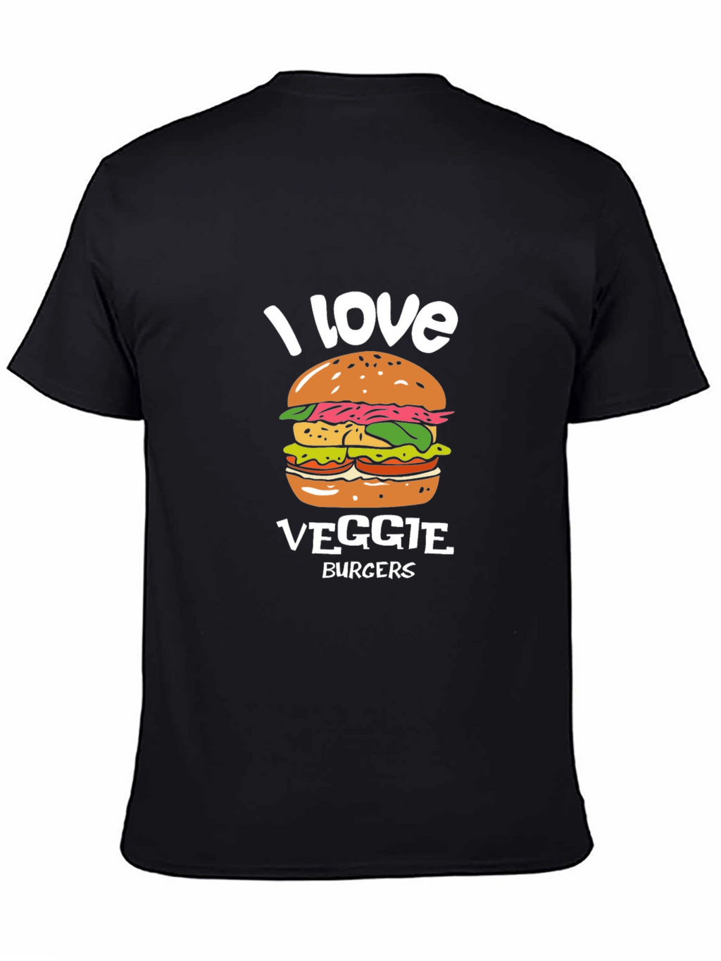I Love Veggie Burgers T-Shirt - Vegan Friendly Design