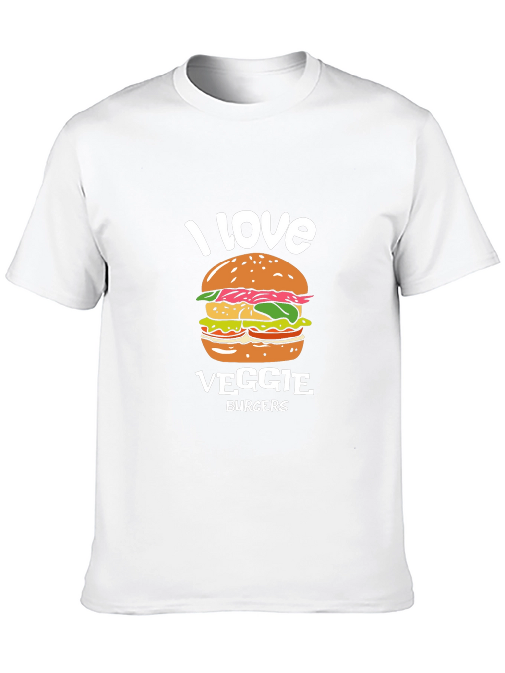 I Love Veggie Burgers T-Shirt - Vegan Friendly Design
